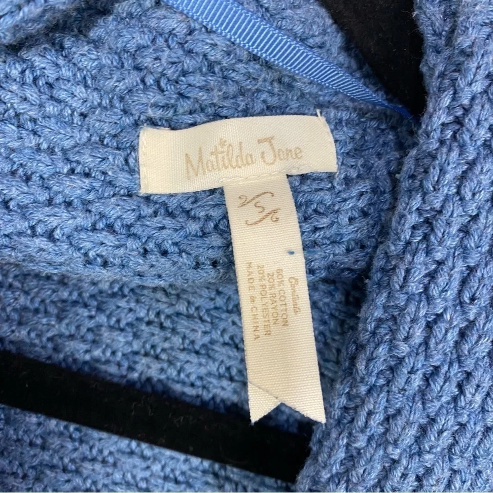 Matilda Jane Blue Wrap Around Cardigan Sweater Poncho Shrug